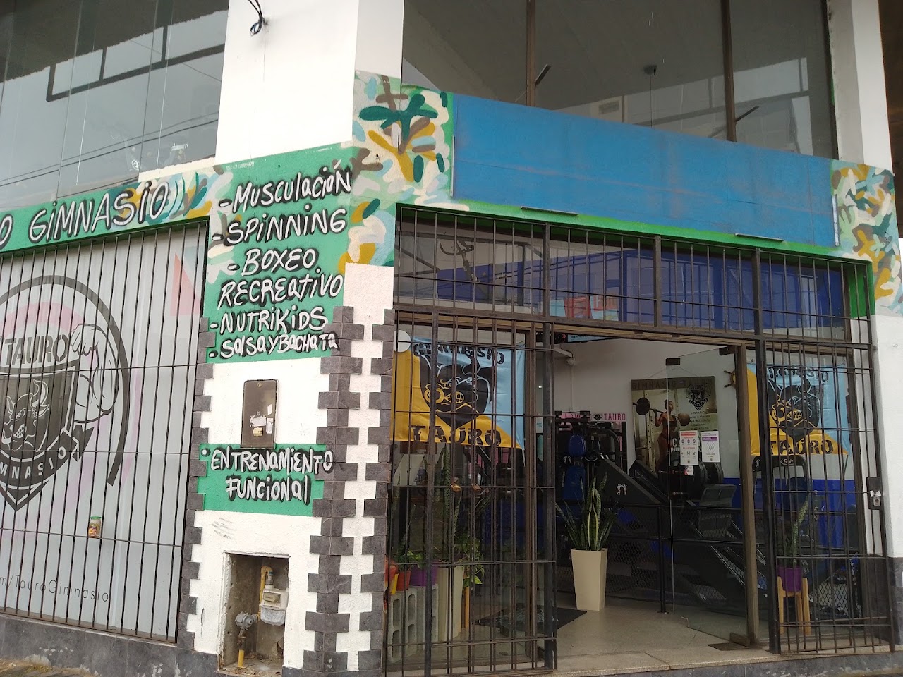 Fachada imponente e ingreso sobre calle 13 Gimnasio Tauro Berazategui